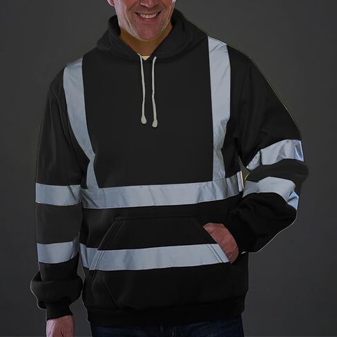 Hi Vis Hoodie Men Women Reflective High Visibility Hoodie Safety Pullover Construction Jackets Work Security Jackets in Saudi Arabia