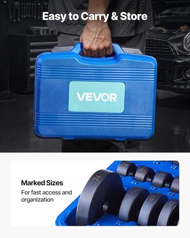 VEVOR 52PCS محمل جلبة مخصصة ومجموعة سائق سائق SEAL و 16PCS SLIDE SLIDE HARMER STELER ، 2 في 1 جلبة محامل سائق مجموعة مجموعة ، وتركيب مجتذب الإزالة الثقيلة مع 49 البطانة ، 10 كوليت in Saudi Arabia