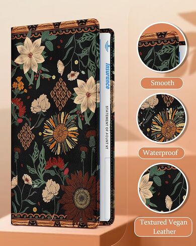 Car Registration and Insurance Card Holder with Magnetic Shut - Vehicle Glove Box Organizer Women Leather Automobile License Holders Coasters Auto Accessories Case for Document Bad Girls in Kuwait