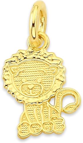 Mini Solid 10K/14K Gold Lion Charm - Leo Zodiac Jewelry in Saudi Arabia
