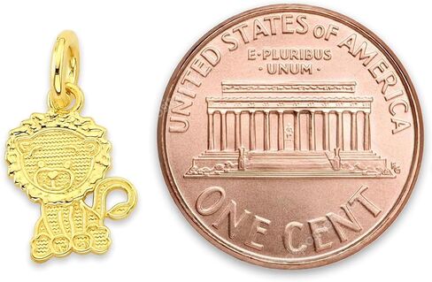 Mini Solid 10K/14K Gold Lion Charm - Leo Zodiac Jewelry in Saudi Arabia