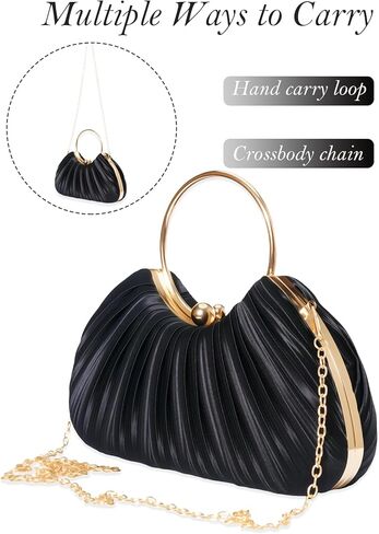 محافظ القابض الأسود للنساء - حقائب مسائية متألقة أنيقة لحفلات الزفاف ، وليالي حفلة موسيقية ، وحفلات كوكتيل وأحداث رسمية in Kuwait