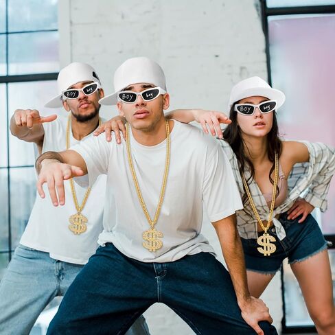 Yahenda 12 PCS Halloween Hip Hop Costume Kit 80s/90s Accessories نظارات شمسية in Kuwait