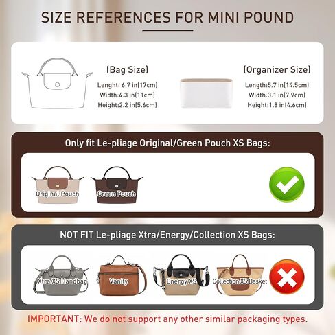 Doxo Upgraded longchamp Organizer Insert, Bag Organizer Insert for Long Champ Le pliage Large and More, Ultra-lightweigt Waterproof DupontPaper, Keeps Tote Handbags Shaped & Neat (White, L) in Kuwait