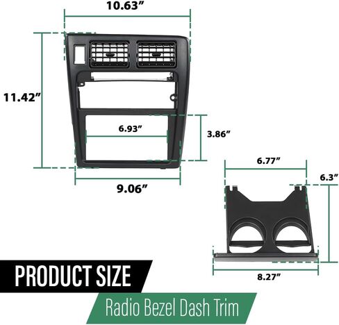LQI Radio Bezel Dashboard Cover Trim, Compatible with Toyota Tacoma 1995 1996 1997, Black in Saudi Arabia