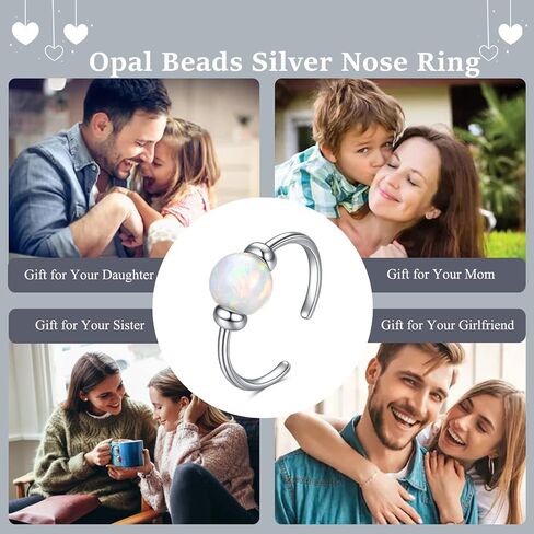 AOBOCO Hypoallergenic Nose Ring for Women Sterling Silver Huggie 8mm Nose Ring in Saudi Arabia