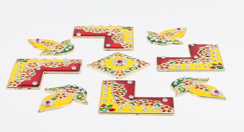 Navrang Diya Red & Yellow Design Diwali Acrylic Handmade Rangoli Home Decor in Saudi Arabia