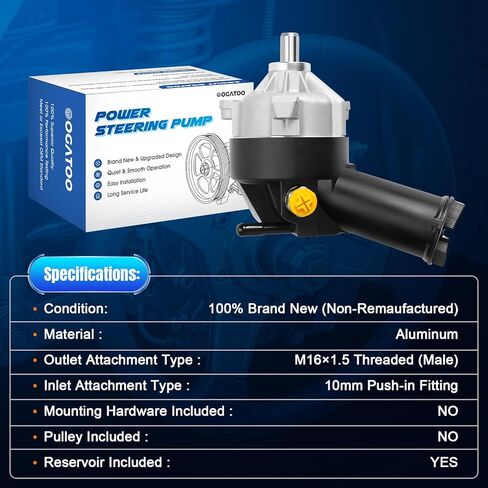 Power Steering Pump with Reservoir Fits for Ford Mercury 1990-2006 F-100 Ranger Ranger Explorer Aerostar Sable Taurus Windstar Replaces F09Z3A674A, F19Z3A674ABRM, 20-7271 Power Assist Pump in Saudi Arabia
