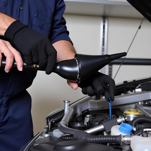 1Pc Black Multi-Function Auto Engine Oil Petrol Change Funnel Long Stem Plastic Funnel for Car Motorcycle ATV Boat Multi-Function Circular and, Large:28cm Oil System Tools (11.02in) in Saudi Arabia
