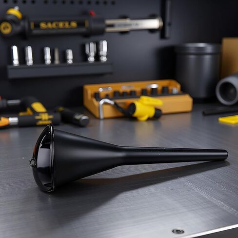 1Pc Black Multi-Function Auto Engine Oil Petrol Change Funnel Long Stem Plastic Funnel for Car Motorcycle ATV Boat Multi-Function Circular and, Large:28cm Oil System Tools (11.02in) in Saudi Arabia