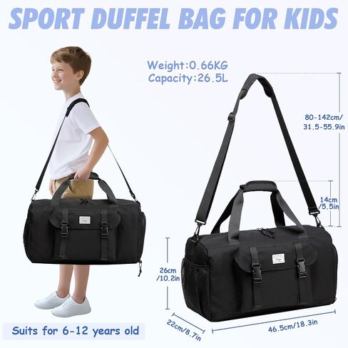 Kids Overnight Duffle Bags,Kasqo Boys Travel Bag Water Resistant Sports Gym Duffel Bag for Teens Girls Sleepover Bag School Weekender Carry On Tote with Shoes Compartment Dry Wet Pocket,Blue Cars in Kuwait
