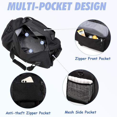 Kids Overnight Duffle Bags,Kasqo Boys Travel Bag Water Resistant Sports Gym Duffel Bag for Teens Girls Sleepover Bag School Weekender Carry On Tote with Shoes Compartment Dry Wet Pocket,Blue Cars in Kuwait