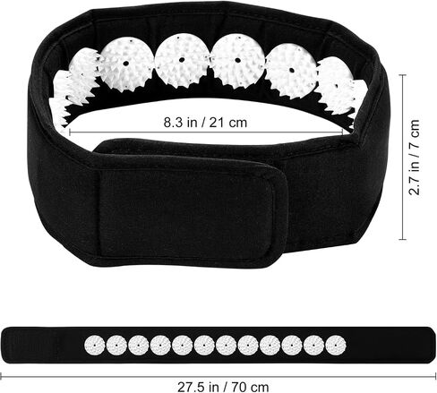 Acupressure Wrap Belt Headband: 1pc Acupressure Headband for Muscle Stress Relaxation, Black Massager for Meditation, Massage Tool for Head Neck Facial Skin Lift, 70x7cm in Kuwait