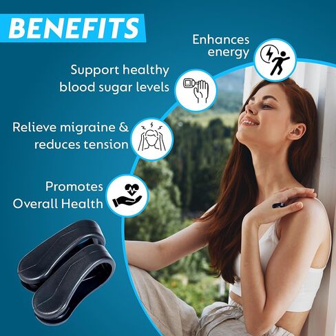 Sugar Control LI4 Acupressure Clip – Portable Wearable Acupressure Point Massager (Pack of 2) – Migraine, Headache, Arthritis & Tension Relief – Natural, Drug‑Free Wellness Device in Saudi Arabia