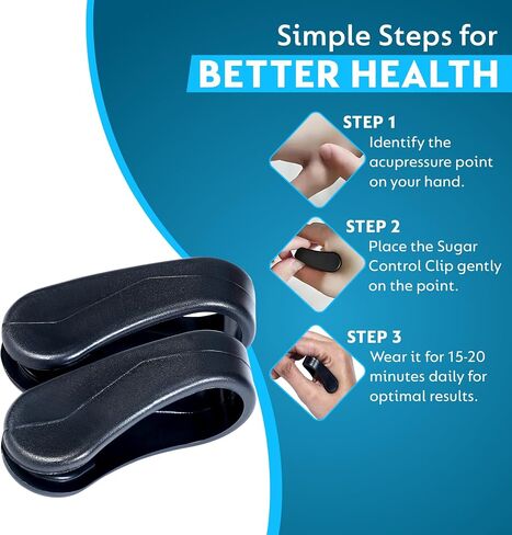 Sugar Control LI4 Acupressure Clip – Portable Wearable Acupressure Point Massager (Pack of 2) – Migraine, Headache, Arthritis & Tension Relief – Natural, Drug‑Free Wellness Device in Saudi Arabia