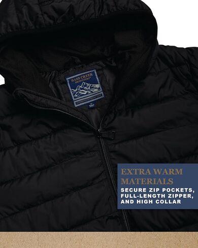 Bass Creek Outfitters Mens Puffer Jacket - Water Proof Zip Up Hooded Lightweight Jacket for Men - Insulated Jackets for Men in Saudi Arabia