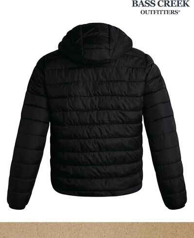 Bass Creek Outfitters Mens Puffer Jacket - Water Proof Zip Up Hooded Lightweight Jacket for Men - Insulated Jackets for Men in Saudi Arabia