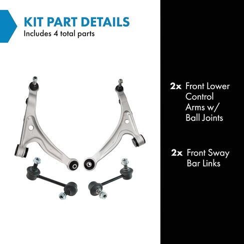 TRQ Front Control Arm Ball Joint Stabilizer Sway Bar Link Suspension Kit 4pc for 2003-2005 Subaru Forester in Saudi Arabia