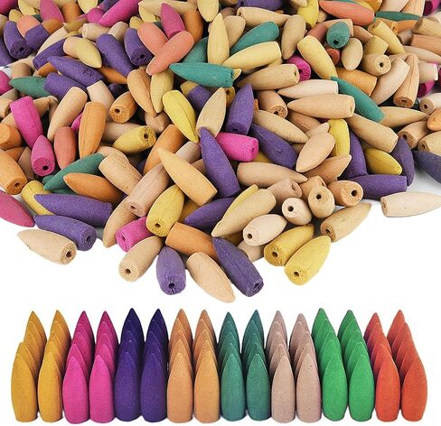 500Pcs Large Backflow Incense Cones for Waterfall - Natural Mixed Scents Waterfall incens Fits All Backflow Incense Burners, Meditation Yoga Aromatherapy, Scented Cones(Mix) in Saudi Arabia
