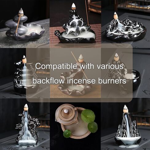500Pcs Large Backflow Incense Cones for Waterfall - Natural Mixed Scents Waterfall incens Fits All Backflow Incense Burners, Meditation Yoga Aromatherapy, Scented Cones(Mix) in Saudi Arabia