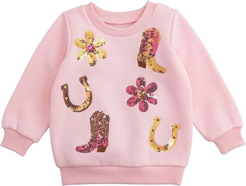 Mud Pie girls Mud Pie Kids Sequin Western Sweatshirt in Saudi Arabia