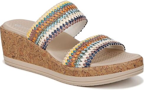 BZees Women's Resort Machine Washable Comfort Wedge Sandal Slide in Saudi Arabia