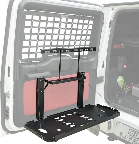 L2R Tailgate Table&Window Panel Rear Foldable Cargo Shelf Aluminum Alloy Storage Rack for Mercedes-Benz G-Class G500 G63 G350 (2019-2024) Black (Tailgate Table) in Kuwait