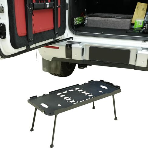 L2R Tailgate Table&Window Panel Rear Foldable Cargo Shelf Aluminum Alloy Storage Rack for Mercedes-Benz G-Class G500 G63 G350 (2019-2024) Black (Tailgate Table) in Kuwait