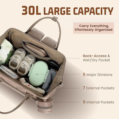 حقيبة ظهر للحفاضات - جلد نباتي، حقيبة سفر مضادة للماء للأطفال مع وسادة تغيير الحفاضات، حقيبة اللهاية، جيب للسرقة، كبيرة 35 لتر، هدايا استحمام الطفل للأم والأب، أسود in Kuwait