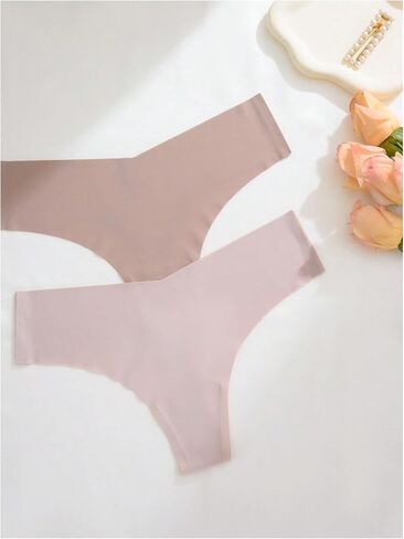 Oyoangle Women's 5 Pack Seamifless Indwear Low Rise Thong Thong No Show سراويل داخلية in Saudi Arabia