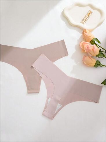 Oyoangle Women's 5 Pack Seamifless Indwear Low Rise Thong Thong No Show سراويل داخلية in Saudi Arabia