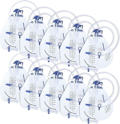 3 حزمة حقيبة تصريف البولية مع صمام مضاد للتراجع ، حقيبة بولس القسطرة مع حجم 2000 مل ، 48 "أنبوب الصرف ، حقيبة البول الاحترافية بجانب الليل للمنزل in Kuwait