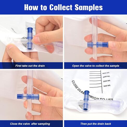 3 حزمة حقيبة تصريف البولية مع صمام مضاد للتراجع ، حقيبة بولس القسطرة مع حجم 2000 مل ، 48 "أنبوب الصرف ، حقيبة البول الاحترافية بجانب الليل للمنزل in Kuwait