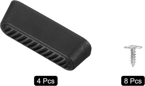 uxcell 4Pcs Luggage Replacement Pads, Plastic Luggage Stand Feet Stud, Suitcase and Travel Gear Bottom Side Accessories with Self-Tapping Screws, Black (47x16x15mm) in Saudi Arabia
