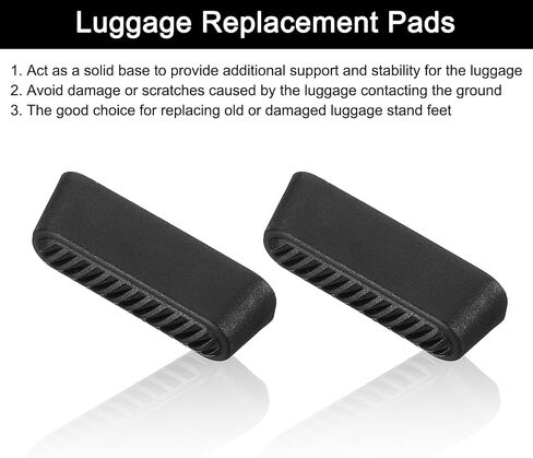 uxcell 4Pcs Luggage Replacement Pads, Plastic Luggage Stand Feet Stud, Suitcase and Travel Gear Bottom Side Accessories with Self-Tapping Screws, Black (47x16x15mm) in Saudi Arabia