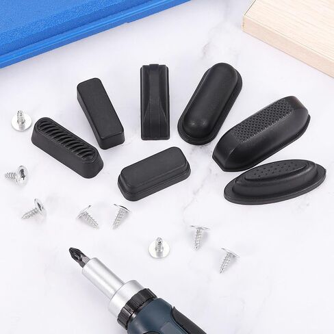 uxcell 4Pcs Luggage Replacement Pads, Plastic Luggage Stand Feet Stud, Suitcase and Travel Gear Bottom Side Accessories with Self-Tapping Screws, Black (47x16x15mm) in Saudi Arabia
