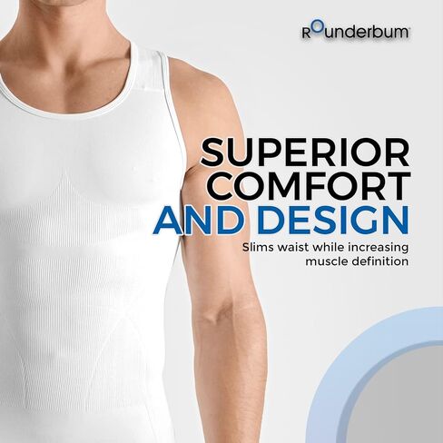 RONDERBUM SECELICAL COMPRASTION TANK TOP - 5 ألوان - المشكل للرجال ، الخصر ، يحسن تعريف العضلات والموقف in Kuwait