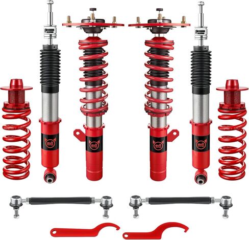 Coilovers Evil Energy Coilovers متوافقة مع BMW 3-Series RWD (F30) 2012-2018 ، لفائفات قابلة للتعديل قابلة للتعديل مع تعديل المثبط 32 ، طقم التعليق ، الأحمر ، الأحمر in Saudi Arabia