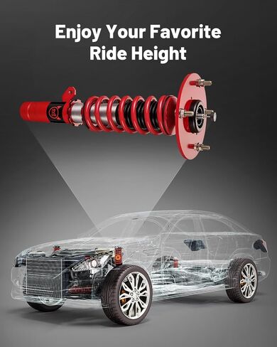 Coilovers Evil Energy Coilovers متوافقة مع BMW 3-Series RWD (F30) 2012-2018 ، لفائفات قابلة للتعديل قابلة للتعديل مع تعديل المثبط 32 ، طقم التعليق ، الأحمر ، الأحمر in Saudi Arabia