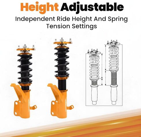 maXpeedingrods Coilovers for Acura RSX & Type-S 2002-2006, Height Adjustable Full Coilover Suspension Kit, Preset Damping Shock Absorber Struts, Lowering Kit Gold in Saudi Arabia