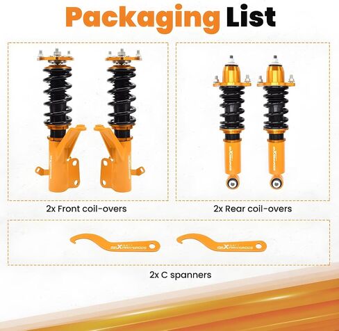 maXpeedingrods Coilovers for Acura RSX & Type-S 2002-2006, Height Adjustable Full Coilover Suspension Kit, Preset Damping Shock Absorber Struts, Lowering Kit Gold in Saudi Arabia