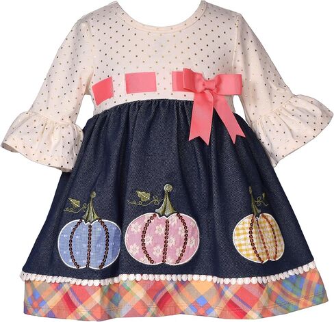 Bonnie Jean Girls 3M-6X Pumpkin Thanksgiving Harvest Dress in Saudi Arabia