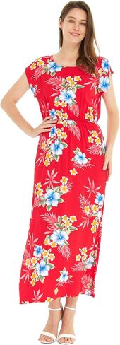 Matchable Family Hawaiian Luau Men Women Girl Boy Clothes in Hibiscus Red in Saudi Arabia