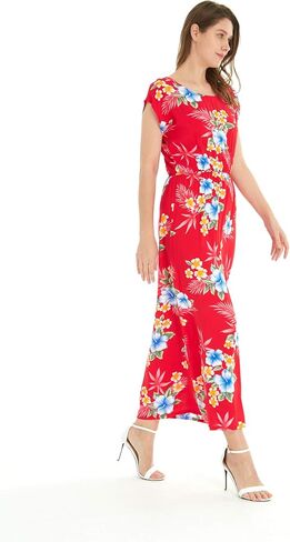 Matchable Family Hawaiian Luau Men Women Girl Boy Clothes in Hibiscus Red in Saudi Arabia