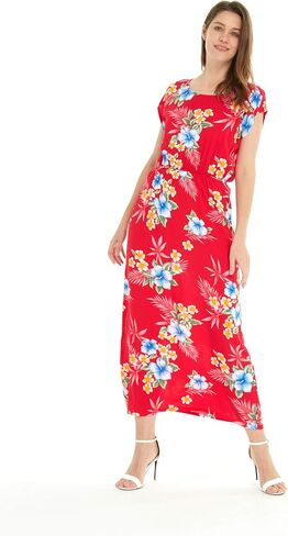 Matchable Family Hawaiian Luau Men Women Girl Boy Clothes in Hibiscus Red in Saudi Arabia