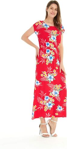 Matchable Family Hawaiian Luau Men Women Girl Boy Clothes in Hibiscus Red in Saudi Arabia