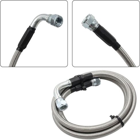 6AN 70" Stainless Steel Braided Transmission Cooler Hose Kit | Fit for GM Chevy 1996-2021 4L80E, Ford C4/C6/AOD & Turbo 350/400/200-200R4/700R4 4L60/4L60E/4L65E in Kuwait