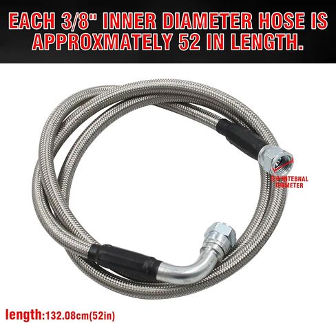 6AN 70" Stainless Steel Braided Transmission Cooler Hose Kit | Fit for GM Chevy 1996-2021 4L80E, Ford C4/C6/AOD & Turbo 350/400/200-200R4/700R4 4L60/4L60E/4L65E in Kuwait