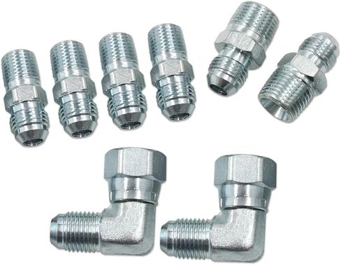 6AN 70" Stainless Steel Braided Transmission Cooler Hose Kit | Fit for GM Chevy 1996-2021 4L80E, Ford C4/C6/AOD & Turbo 350/400/200-200R4/700R4 4L60/4L60E/4L65E in Kuwait