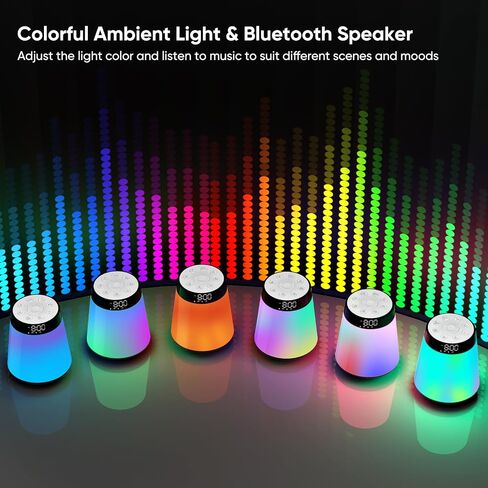 Sunrise Alarm Clock with Wake Up Light & White Noise Machine - 21 Soothing Sounds, 12 Color Dimmable Night Lights, Bluetooth Speaker, Digital Clock for Heavy Sleepers Adults/Kids in Saudi Arabia